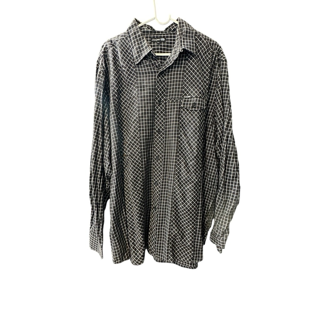Ecko Unlimited Shirt Mens XXL Black‎ And White Button Up Classic Long Sleeve EUC